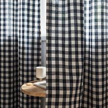 1 件简约美式格子图案窗帘，适用于卧室、客厅、阳台