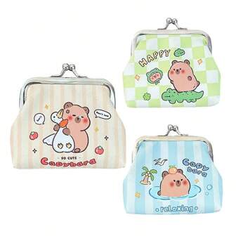1 Pc Capybara Coin Purse PU Lightweight Coin Purse Mini Headphone Storage Bag Portable Key Bag For Women Money Wallet Mini Wallet Purse Wallet Coin Wallet Wristlet Wallet