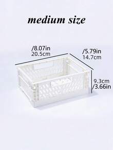 1pc Mini Foldable Storage Basket, Desktop Organizer Box, Portable Multi-Function Solid Color Storage Bin For Home/Dorm