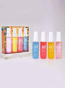 Juego de 1/2/3/4 piezas de Colección Brasileña Spray Bruma con Caja de Regalo, Edición Limitada Aromaterapia Ambientador Interior, Exterior Fragancia de varios niveles que eleva el estado de felicidad con aroma natural, duradero y encantador de vainilla, coco, floral, frutal, cítrico, madera, acuático y marino ideal para citas, fiestas, reuniones, viajes, hogar, hotel, oficina, regalo perfecto para familiares y amigos