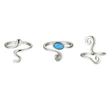 1 pieza/Set de 3 piezas Anillos de dedo ajustables para mujeres con piedras de CZ, cristales, flor y diseño de flecha abierta para joyas de pie de verano en la playa
