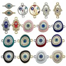 10pcs Alloy Charm Evil Eye Diy Pendant Jewelry Accessories Multi Colors Evil Eye Necklace Pendant