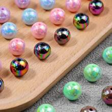 12 Stück 16mm bunte Kaugummi-runde Acrylperlen - dickwandige lose Kunststoffperlen, geeignet für DIY-Schmuckherstellung und Schlüsselanhänger-Charms, Bastelzubehör, Dekorationsperlen