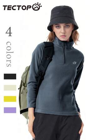 TECTOP Women Classic-Fit Polar Fleece Pullover Sweatshirt With Long Sleeves, Soft And Lightweight For Winter, Random Logo Provided,Skiing