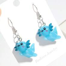 1 paire de boucles d'oreilles cloutées en acrylique mignonnes en forme de lézard, boucles d'oreilles mode animal gecko, conviennent pour le port quotidien et les soirées pour femmes