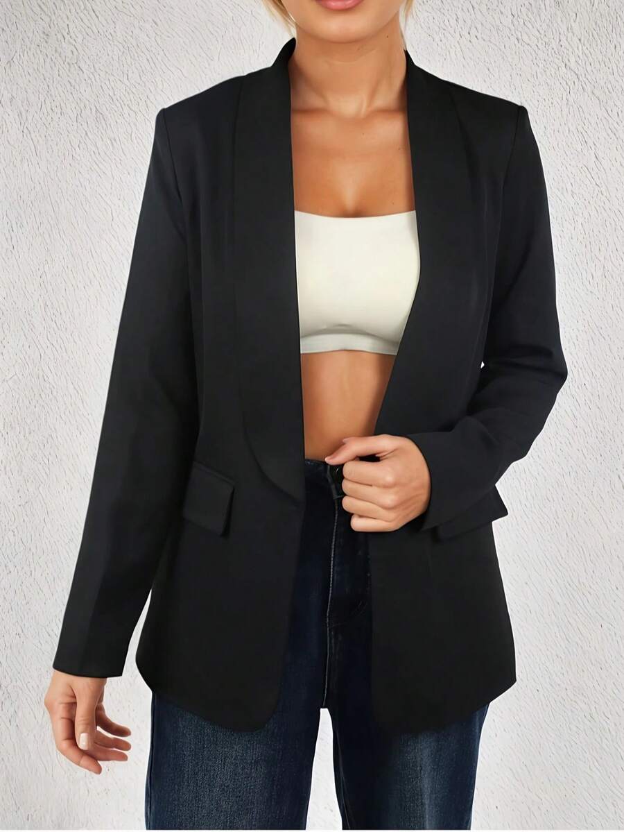 Women's Elegant Solid Color H-Style Fashionable Cardigan, Suitable For All Seasons