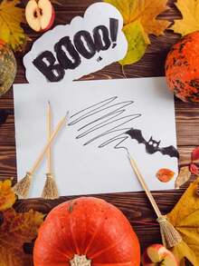 Set de 5/3/1 lápices en forma de escoba de bruja como artículos de fiesta, suministros para fiestas de bebés, niños, adolescentes y adultos, útiles escolares, decoración de Halloween (color caqui) - Caqui - Ver 2