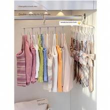 1pc/5pcs12-Hook Plastic Hanger Set: Space-SavingOrganizer For Bras, Tank Tops, And More In YourCloset