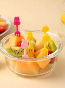 Sanrio 10pcs/30PCS/50pcs Cartoon Melody Rabbit Fruit Fork Set, Cute Animal Creative Fruit Signature Bento Fruit Fork, Dessert Fork, Party, Birthday, Holiday Gift, Perfect Gift For Friends, Colleagues, And Family