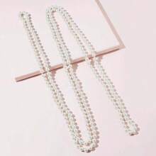 1pc Multi-Layer Pearl Necklace, Luxury Stacking Choker