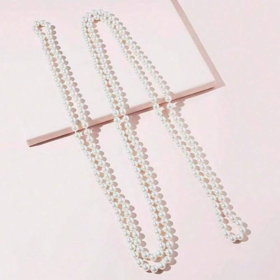 1pc Multi-Layer Pearl Necklace, Luxury Stacking Choker