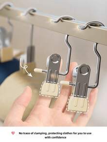 10 Peças Cabides de Roupa de Aço Inoxidável com Presilhas - Presilhas de Lavanderia Resistentes à Ferrugem e Duráveis, Para Toalhas, Calças, Saias | Organizador de Armário Economizador de Espaço, Ideal como Presente de Páscoa, Porta-Toalhas de Banheiro, Presilhas para Roupas - Multicolorido - Visão 4