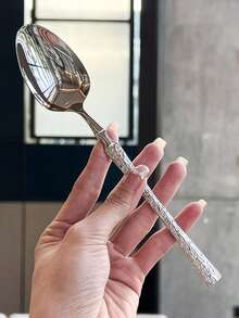 1 件/4 件/16 件/24 件/32 件银色不锈钢优雅餐具套装，包括高品质晚餐刀、叉、勺子、甜点勺、厨房用具，适用于家庭、厨房、餐厅、酒店、聚会、新年、节日、派对和婚礼 - 彩色 - 查看 5