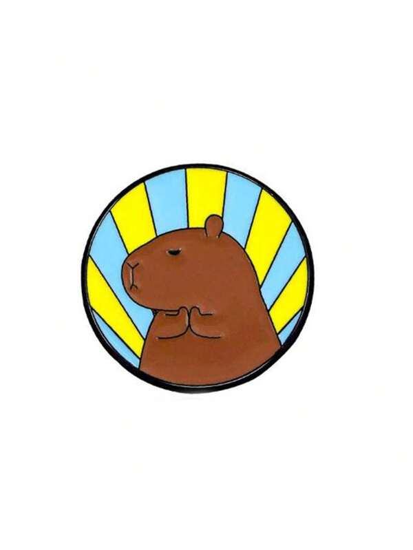 1pc Cute Capybara Metal Badge, Versatile Clothing & Bag Accessory Backpack For School Office Accessories Shirts Jacket Jewelry Christmas Halloween