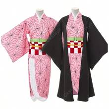 Disfraz De Nezuko Cosplay Infantil Adulto Anime Traje Kimono Tipo Yukata Ideal Para Convenciones Regalo Cumpleaños Halloween Navidad Reyes Magos Tanjiro shinobu KIMETSU NO YAIBA W5891 Rosa Nezuko - Rosa - Ver 3
