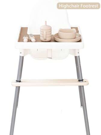 Highchair Footrest Made From Natural Bamboo Wood High Chair Accessories Height Adjustable Infant Footstool Baby Highchairs Pedal Non-Slip For Antilop