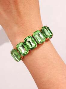 1 件时尚、精致、闪亮、多功能、奢华、独特、小批量、耀眼、奢华水晶方形手链，适合女士日常、派对、节日、通勤 - 手鐲 - 查看 6