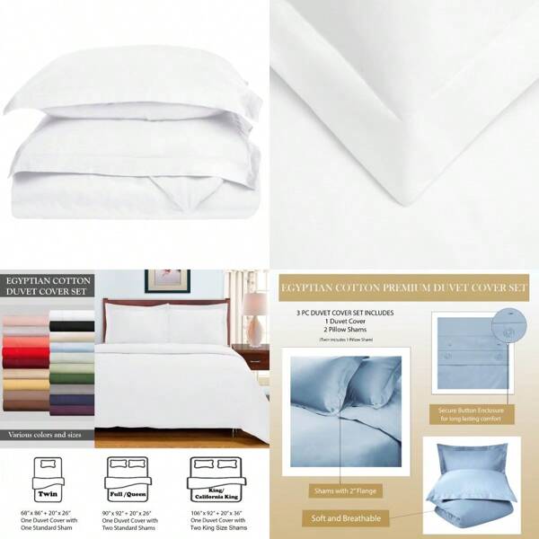 Egyptin Cotton Duvet Cover Set Tin Hite