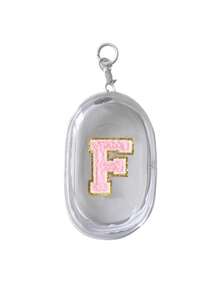1PC Portable Mini Transparent Zipper Storage Bag, Embroidered Letters A-Z On Pink Towels, Compact Multifunctional Storage Device, Headphone And Charger Case With Keychain, Transparent Travel Accessories, Exquisite And Compact, Suitable For Storing Small Items, Data Cable Storage Bag, Bracelet Bag, Accessory Storage Bag, Very Suitable For Giving Gifts To Female Friendscable Organizer - Multicolor - View 16