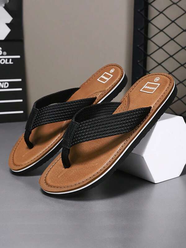 Chanclas de hombre estilo 2025, sandalias de playa y moda al aire libre, versión coreana con cordones trenzados de EVA personalizados, suave suela de chancla