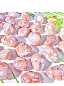 30g/50g/100g Pink Agate Natural Tumbled Crystal, Sakura Agate Natural Crystals Quartz Minerals, Table Decoration,Very Beautiful Pink Stone, DIY Decorative Stone, Best Gift For Her - Pink - View 7