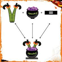 1 pièce de jambes de clown classiques amusantes, panneau Joyeux Halloween, centre de table, effrayant à faire peur, décoration de maison hantée de pirate, convient pour vitrine, décoration de table de fête, cadeau de surprise d'Halloween