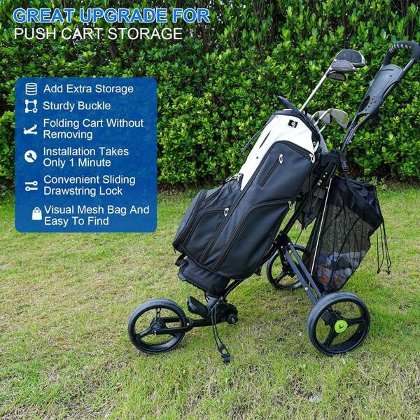 Bolsa organizadora para carrito de golf, bolsa de almacenamiento trasera desmontable para carrito de golf con cierre, accesorios para carrito de golf