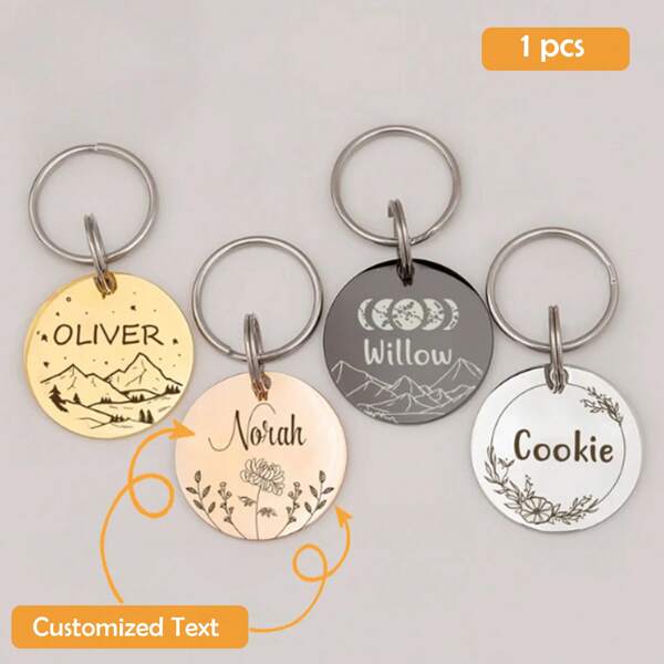 Custom Dog ID Tag, Personalized Dog Name Tag, Custom Engraved Dog Tag, Personalized Cat ID Tag, Custom Pet Name Tag, Personalized Dog Tag With Name & Text, Mother's Day Gift, Father's Day Gift, Anniversary Gift, Pet Gift, Dog Birthday Gift, Gift For Dog Lover, Gift For Mom/Dad, Gift For Her/Girlfriend