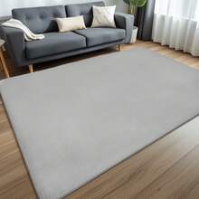Sour Lemon Rugs Living Room - Grey Area Rugs For Bedroom Faux Rabbit Fur Large Rug,Anti Slip Rug Large Floor Carpet Short Pile Area Rug For Living Room, Bedroom, 160X230CM - Light Grey - View 7