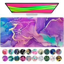 French KOKO Desk, Large Desk Pad Large Mouse Pad Cute Desk Accessories Home Office Essentials XL Desk Desk Pad Keyboard Mouse Desk Pads On Top Of Desks Computer Pink Floral Women Girls - Màu tím cẩm thạch - Xem 1