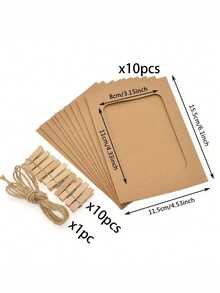 21 pièces (set) Cadres photo en papier, guirlande de pinces de cadre photo en papier vif - cadres photo en papier kraft à suspendre pour afficher des photos de 10 x 15 cm, présentoirs photo en carton DIY avec pinces et ficelles, décorations DIY faciles pour anniversaire, mariage, anniversaire, baby shower - joli bannière d'anniversaire, cadeau fête des mères, faveurs de fête, baby shower