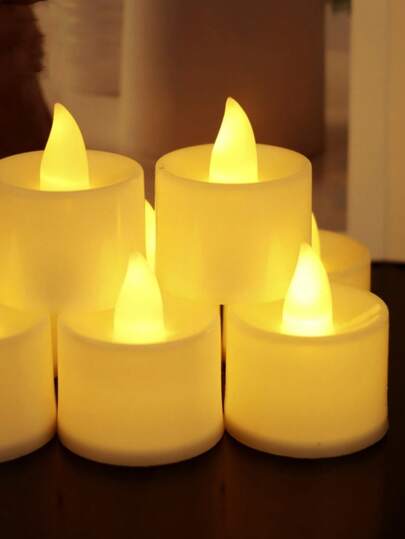 24 Linda Vela Decorativa De Led EletrôNicas Amarela Para Festa