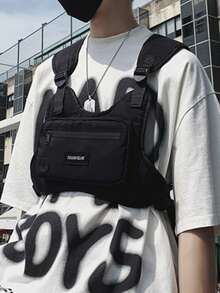 Fashionable Men's Chest Bag/Waist Bag: Combines Streetwear Style And Practical Functionality