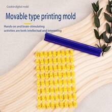 Best Selling English Letters & Number Symbol Stamp Cookie Molds, Creative Simulation Cookie Cutters, Movable Type Cookie Molds - Yellow - View 5