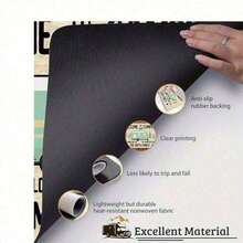 1pc 16"*24" 18"*30" Boho Retro Non-Slip Rubber Door Mat, Machine Washable Printed Welcome Floor Rug For Home Decor, Entryway, Kitchen - Ideal Gift For Holidays - Multicolor - View 5