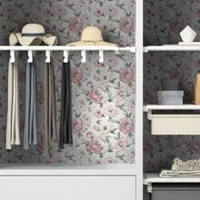1 Rolo Papel de Parede Adesivo Peônia Rosa, Papel de Parede Estilo Boêmio Retrô, À Prova d'Água, Durável, Papel de Contato Vinil Destacável e Colante, Adesivo com Padrão de Flor Rosa em Bottom Claro, Adesivo de Decoração de Arte para Casa, Adesivo de Arte de Parede