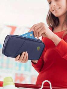 1pc High-Quality Travel Passport Holder - With Zipper, ID And Credit Card Slots, And Phone Pocket - Black & White Mesh Storage Bag, Portable Foldable Silicone Storage Bag | Essential Travel Document Organizer | Fashionable Design, Suitable For All Seasons: Spring, Summer, Autumn, Winter Travel, Ideal For Family Vacation Passport Wallet - Multicolor - View 12