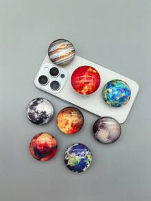 手机配件，手机气囊支架，手机推拉支架，九大行星，星空系列时间宝石，艺术个性化经典，玻璃手机支架，送给朋友，情侣，家人的小礼物，兼容，Android手机，生日礼物，家人，朋友推拉手机握把 - 彩色 - 查看 6