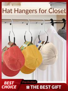 5 pezzi Organizzatore per cappellini, Rastrelliera appendi cappelli per armadio del dormitorio, Portacappelli multifunzionale, Porta cappelli da parete salvaspazio per armadio del dormitorio, ufficio, viaggio, auto - Accessori in acciaio rivestiti in PVC antiscivolo moderni (nero/bianco/grigio/rosa)