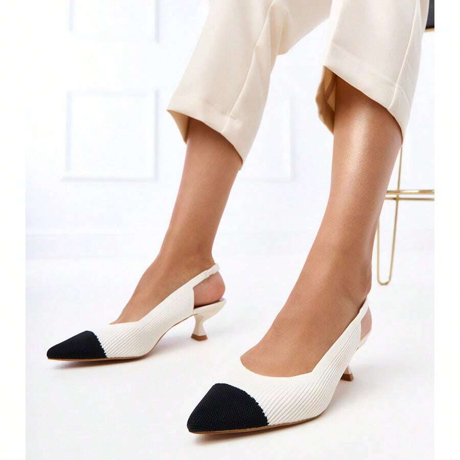 Fashionable Casual Everyday Versatile Commute Simple Women Pumps - White - View 1