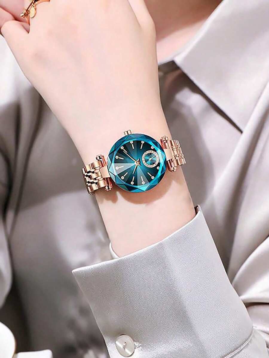 Đồng hồ thạch anh thép không gỉ thời trang sang trọng dành cho nữ Heart Of The Ocean Đồng hồ mỏng giản dị [HỘP MIỄN PHÍ] Bộ quà tặng tốt nghiệp Valentine - Màu xanh lam - Xem 1