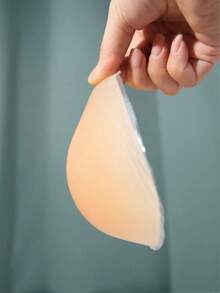 Prótesis de mama triangular de silicona del color de la piel, resistente al calor para nadar y spa, almohadilla de silicona artificial para realzar el busto, unisex para después de la cirugía de extirpación de mama, 1 pieza - Albaricoque - Ver 4