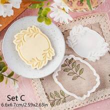 Leaf Pattern Cookie Cutter DIY Birthday Fondant Biscuit Mold Baby Shower Party Cookies Embossing Mould Dessert DIY Decor Tools Wedding Party Birthday Cake Mold
