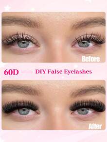 280/252 件独立睫毛簇 D 卷曲 10-18 毫米混合 DIY 睫毛簇自然外观、纤细、浓密、持久 DIY 睫毛延长套装，带粘合剂和密封剂和镊子，适合初学者在家使用或外出时用于日常生活、派对和音乐节