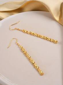 1 Pair Women's Minimalist Metal Bar Drop Earrings, Everyday Wear