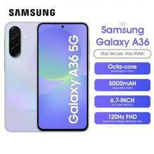 Samsung 三星 Galaxy A36 5G 256GB 手机，8GB RAM，50MP 摄像头，Android 15，指纹解锁，5000mAh 电池寿命，无充电器 - 紫色 - 查看 1