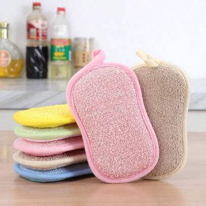 1-10pcs Multi-Purpose Reusable Sponge Cleaning Cloths, Suitable For Kitchen, Bathroom, Toilet Cleaning (Random Color)
