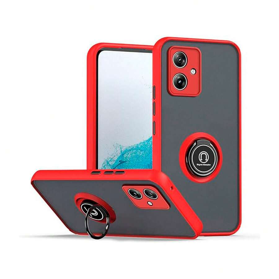 Funda humo mate con anillo para teléfono celular - Rojo - Ver 1