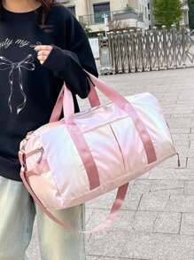 Large Capacity Travel Fitness Bag, Made Of Durable High-Quality Material, Multiple Pockets And Ergonomic Handle, Suitable For Gym, Sports And Weekend Trips - Solid Color Design, Sports Equipment Bag | Fashionable Gym Bag | Sturdy Handle, Gym Accessories, Multi-Color, Unisex