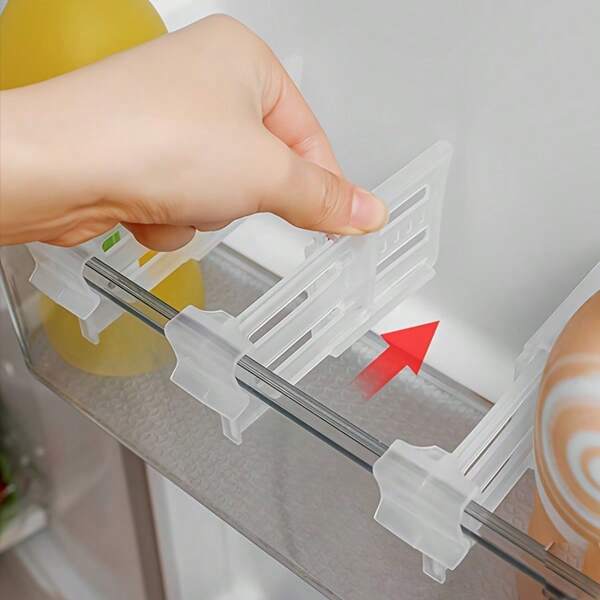1/5/10/20 Pcs Adjustable Refrigerator Space Organizers, For Drinks And Sauces, Expandable Fridge Shelf Dividers, Side Door Storage, Maximize Freezer Space, Keep Items Neatly Organized